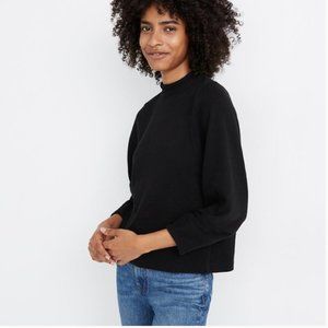 Madewell Texture & Thread Button-Back Mockneck Top (xs)